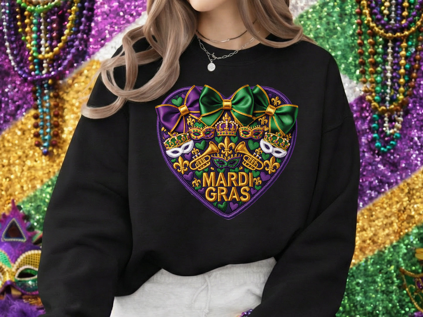 Faux Yarn Coquette Mardi Gras PNG Sublimation