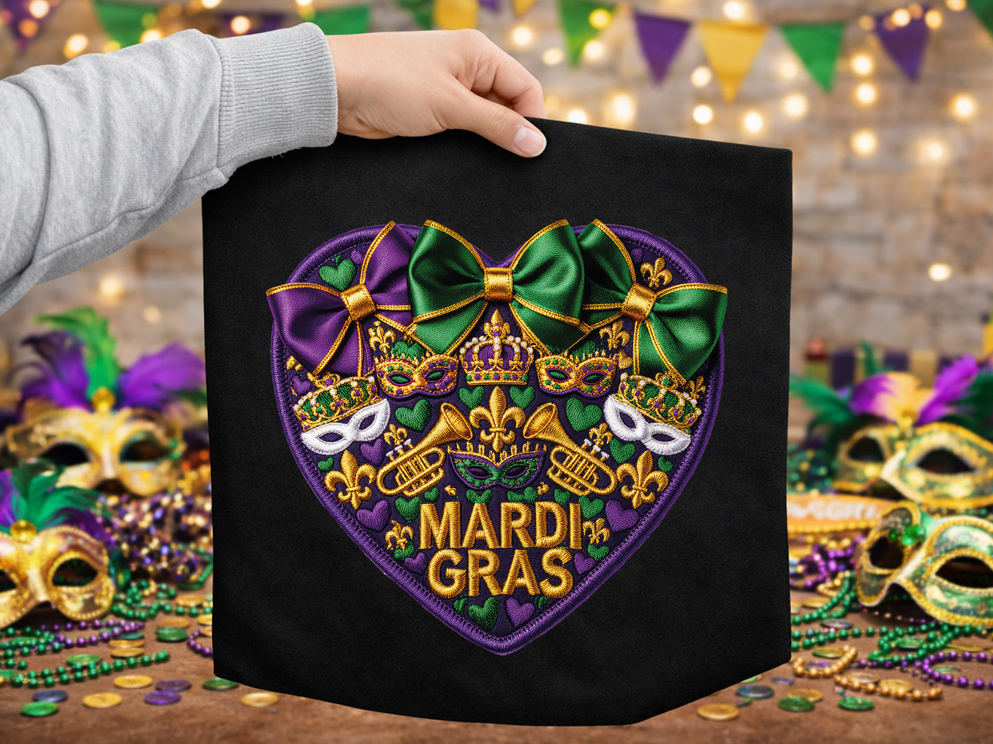Faux Yarn Coquette Mardi Gras PNG Sublimation