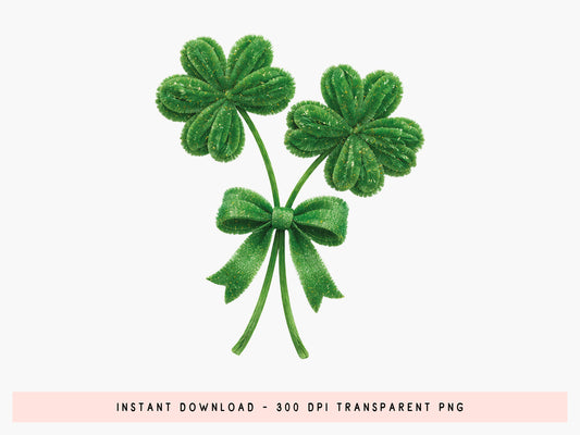 Faux Yarn Coquette Clover St Patrick's Day Clipart