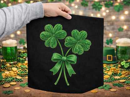 Faux Yarn Coquette Clover St Patrick's Day Clipart