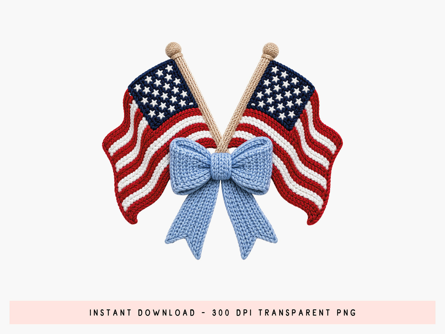 Faux Yarn Coquette USA Flag PNG Clipart