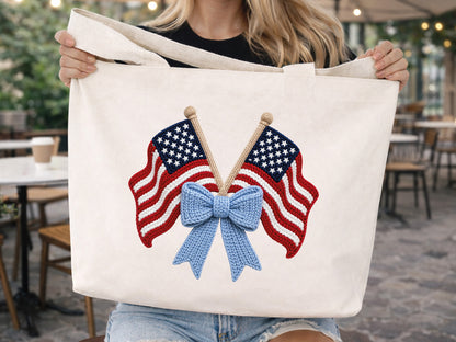 Faux Yarn Coquette USA Flag PNG Clipart
