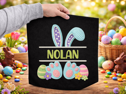 Faux Yarn Easter Bunny Name Monogram PNG