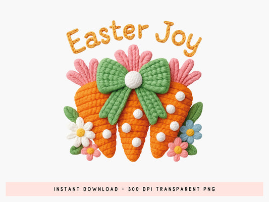 Faux Yarn Easter Joy Sublimation PNG