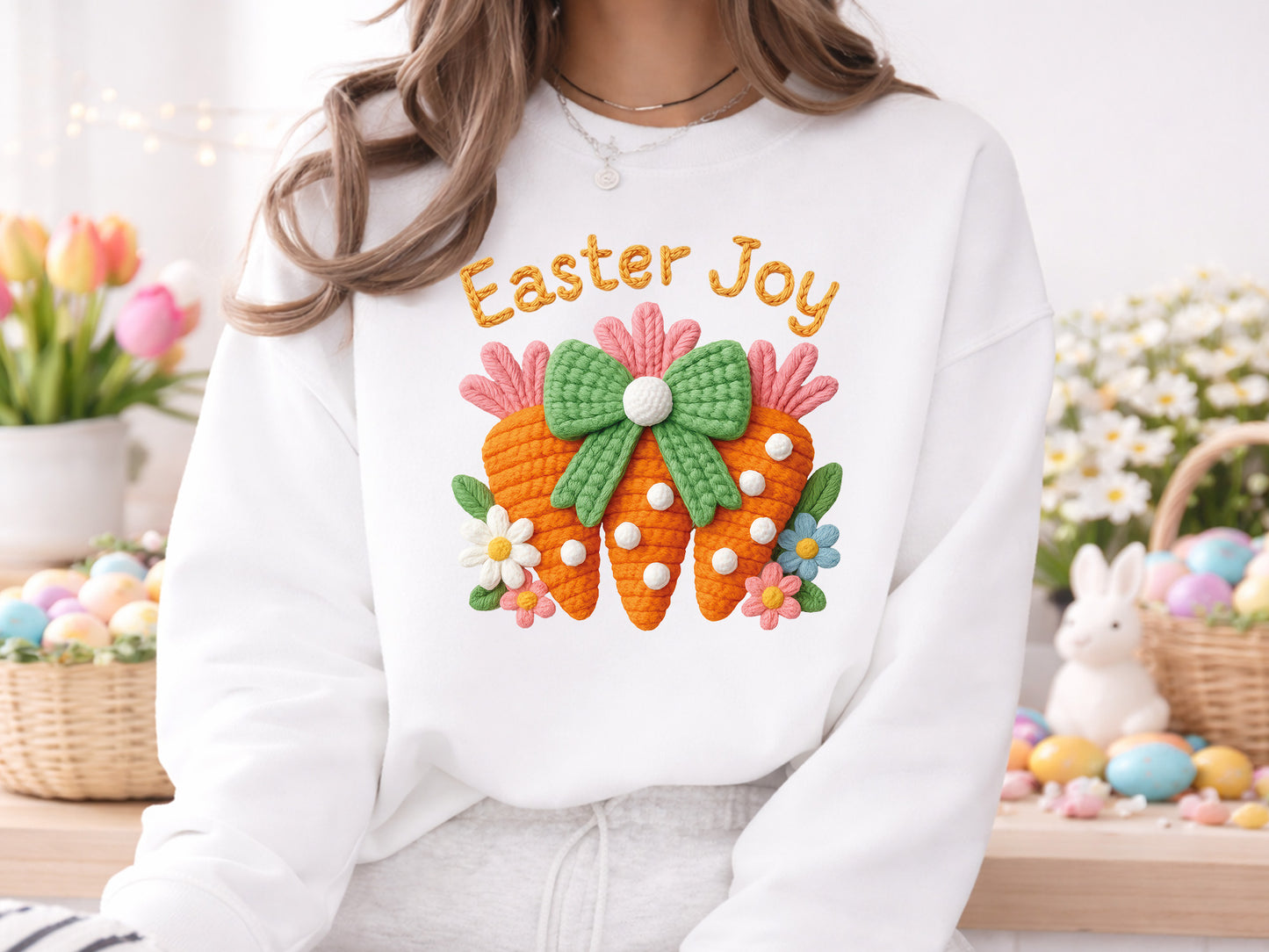 Faux Yarn Easter Joy Sublimation PNG