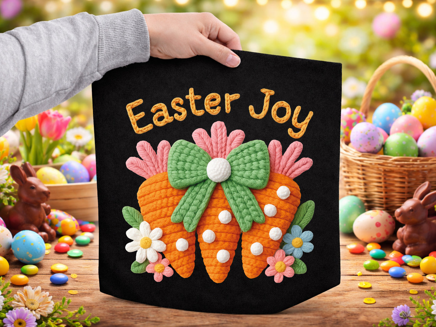 Faux Yarn Easter Joy Sublimation PNG