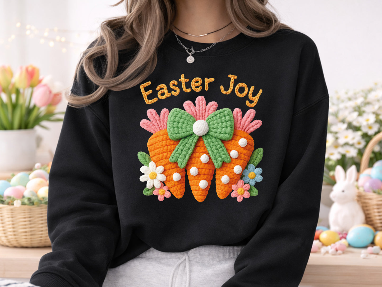 Faux Yarn Easter Joy Sublimation PNG