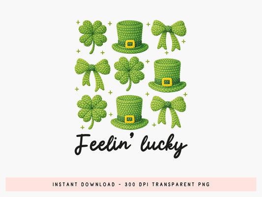 Faux Yarn Feelin' Lucky St Patrick's Day Sublimation
