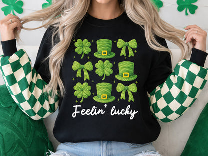 Faux Yarn Feelin' Lucky St Patrick's Day Sublimation