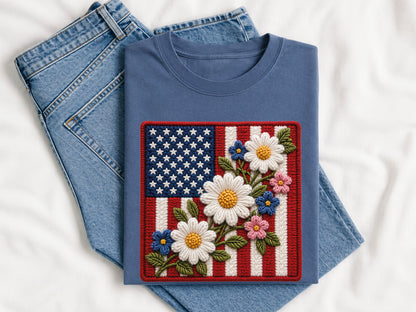 Faux Yarn Floral 4th of July PNG Clipart