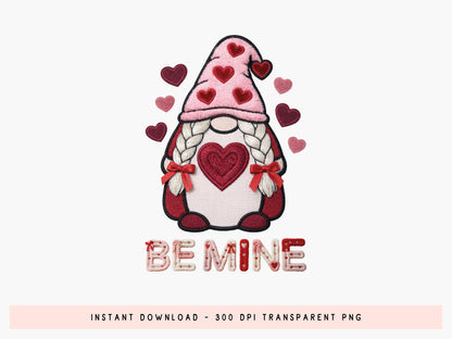 Faux Yarn Gnome Be Mine Valentine Sublimation