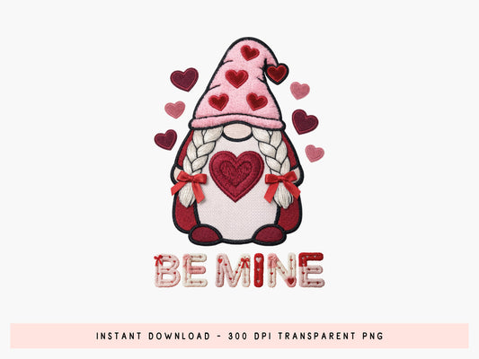 Faux Yarn Gnome Be Mine Valentine Sublimation