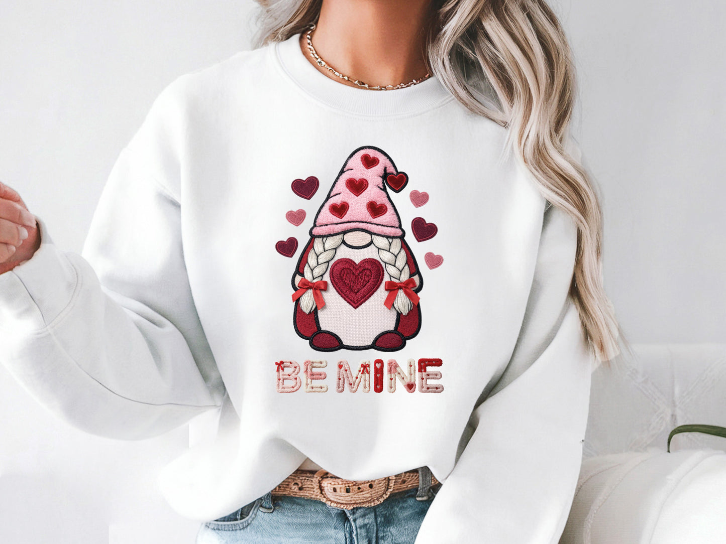 Faux Yarn Gnome Be Mine Valentine Sublimation