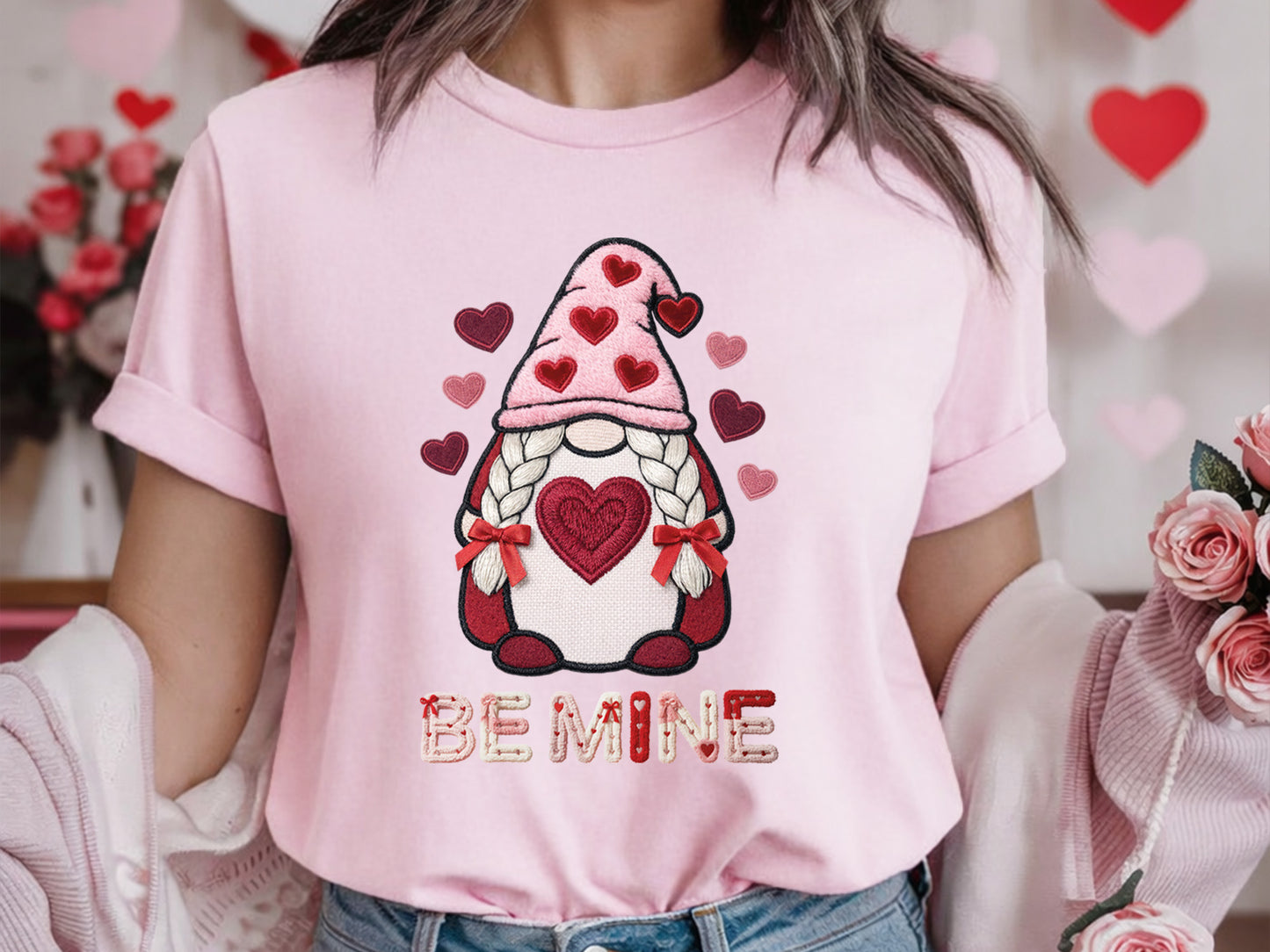 Faux Yarn Gnome Be Mine Valentine Sublimation