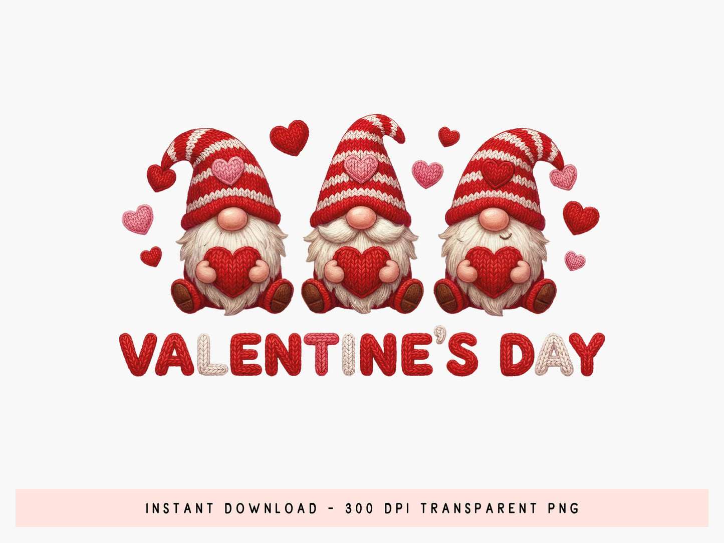 Faux Yarn Gnome Valentine's Day Sublimation