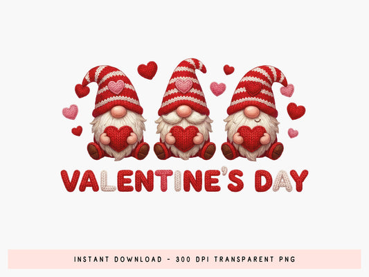 Faux Yarn Gnome Valentine's Day Sublimation