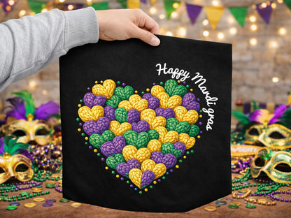 Faux Yarn Happy Mardi Gras Sublimation Print