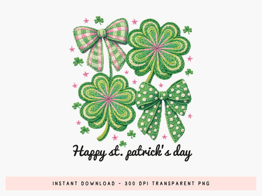 Faux Yarn Happy St Patrick's Day Sublimation PNG