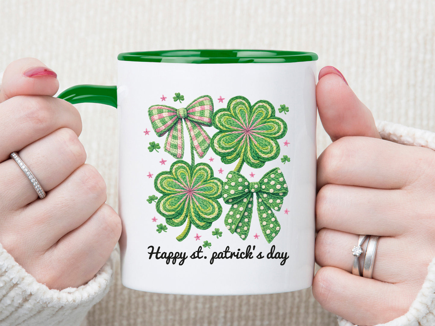 Faux Yarn Happy St Patrick's Day Sublimation PNG