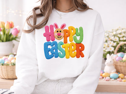 Faux Yarn Hoppy Easter Sublimation PNG