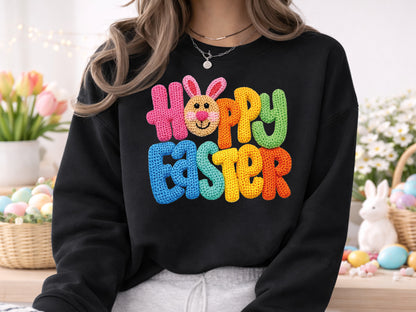Faux Yarn Hoppy Easter Sublimation PNG