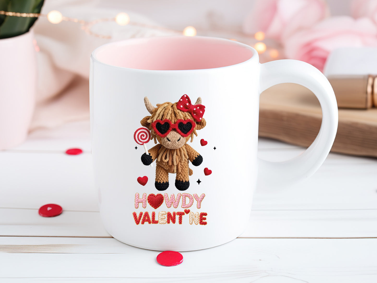 Faux Yarn Howdy Valentine Sublimation Design