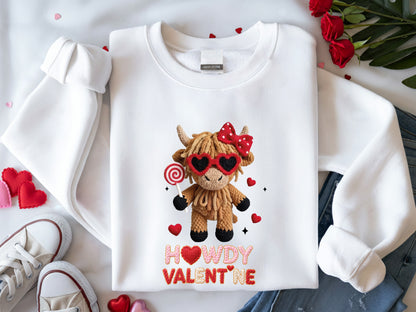Faux Yarn Howdy Valentine Sublimation Design