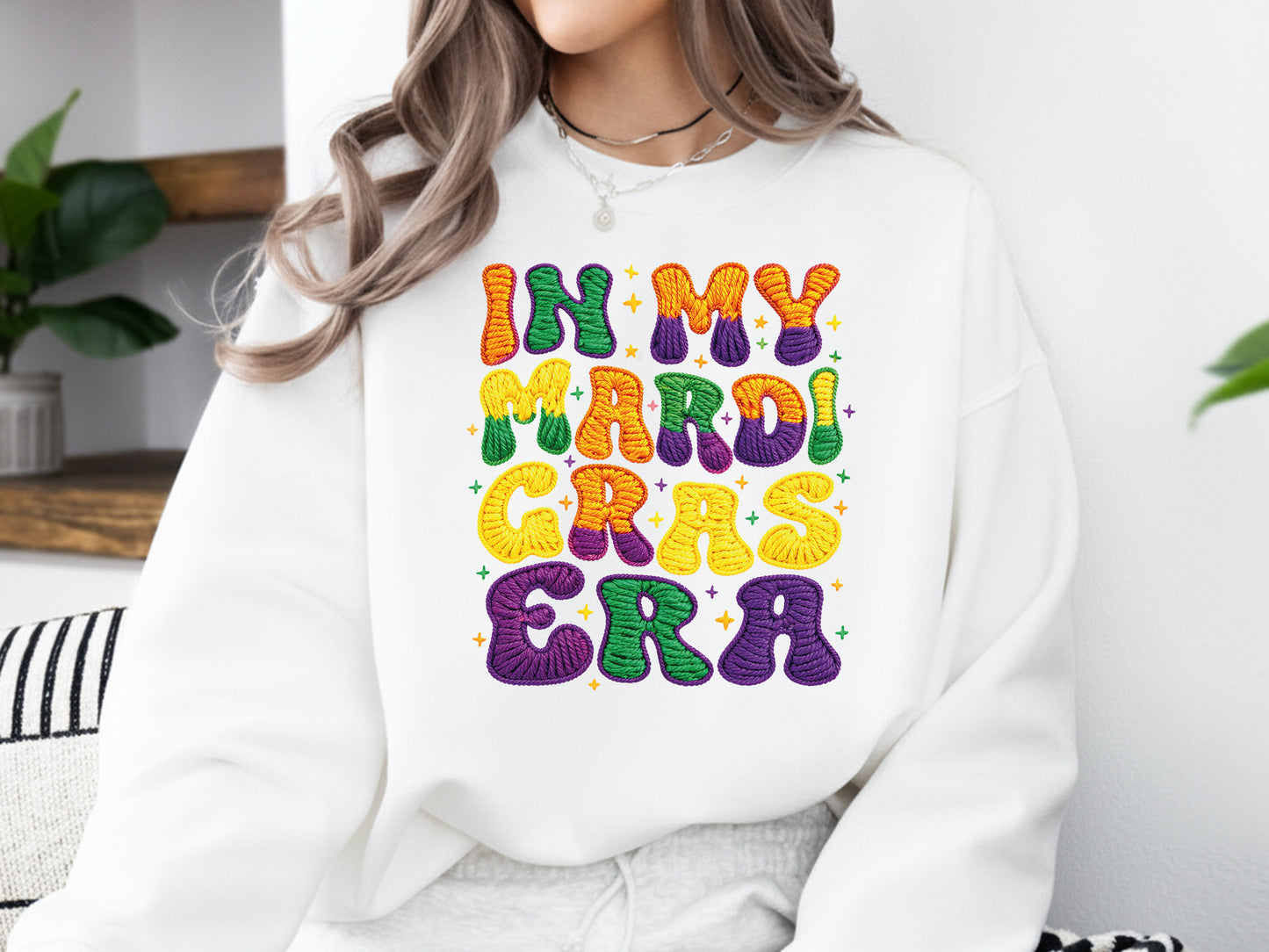 Faux Yarn In My Mardi Gras Era Sublimation