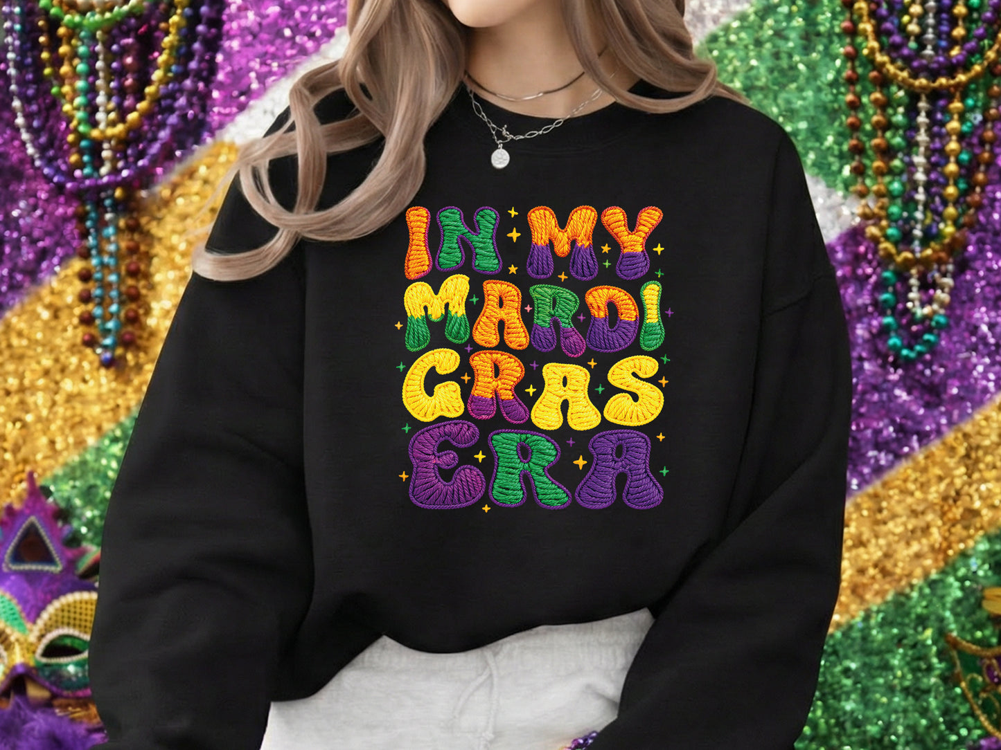 Faux Yarn In My Mardi Gras Era Sublimation