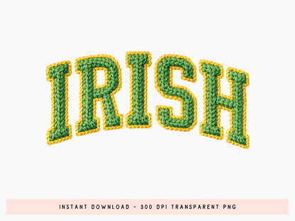 Faux Yarn Irish St Patrick's Day Sublimation PNG