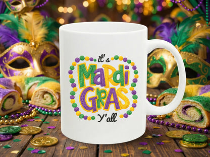 Faux Yarn It's Mardi Gras Y'all Sublimation PNG