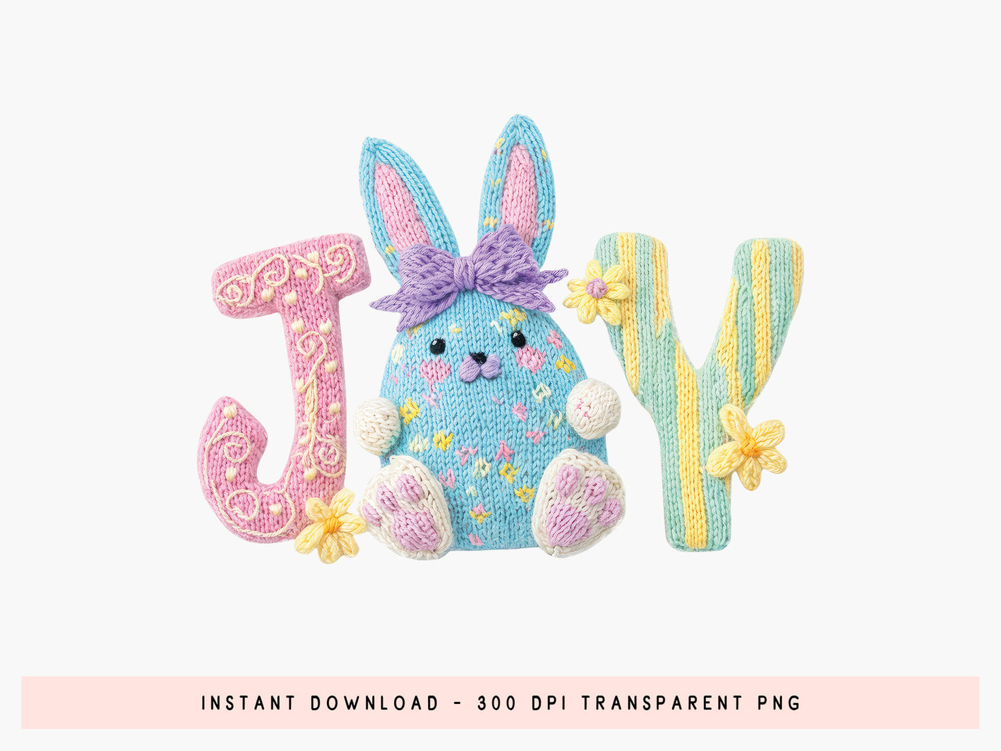 Faux Yarn Joy Easter Sublimation Transfer