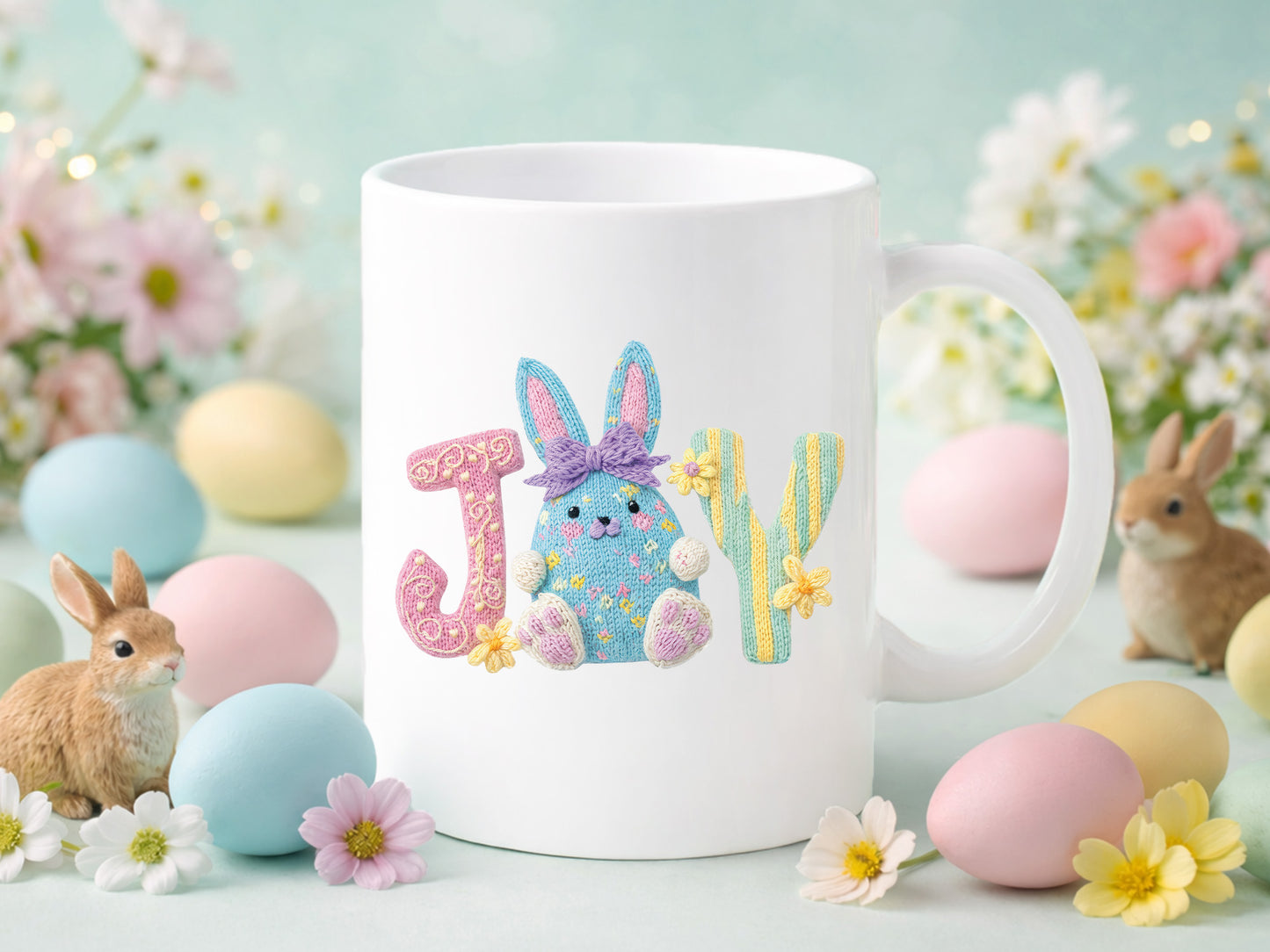 Faux Yarn Joy Easter Sublimation Transfer