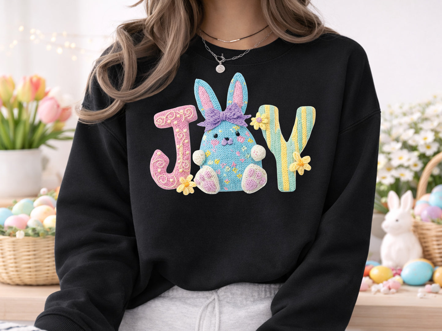 Faux Yarn Joy Easter Sublimation Transfer