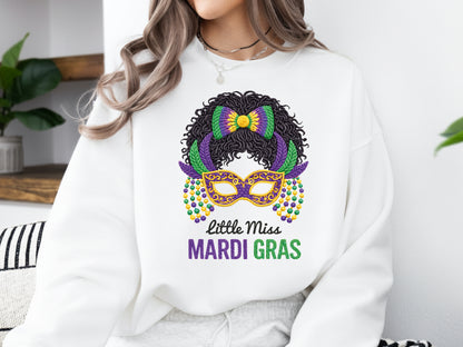 Faux Yarn Little Miss Mardi Gras Sublimation PNG