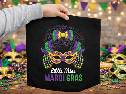 Faux Yarn Little Miss Mardi Gras Sublimation PNG
