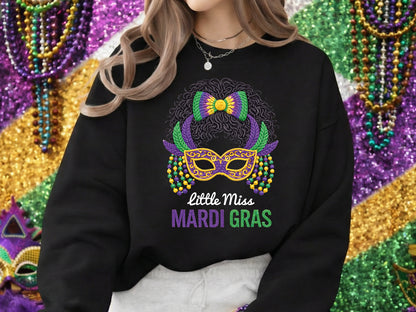 Faux Yarn Little Miss Mardi Gras Sublimation PNG