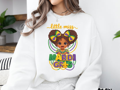 Faux Yarn Little Miss Mardi Gras Sublimation