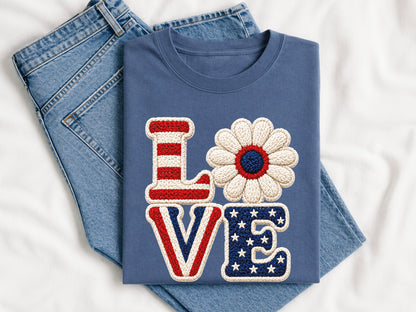 Faux Yarn Love 4th of July Sublimation PNG