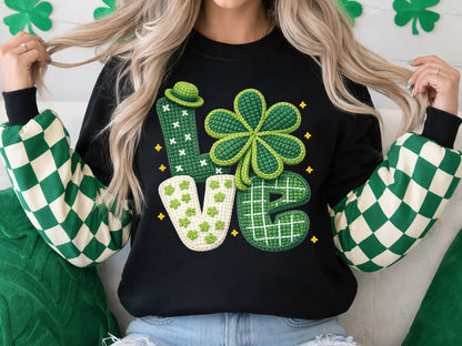 Faux Yarn Love St Patrick's Day PNG Sublimation