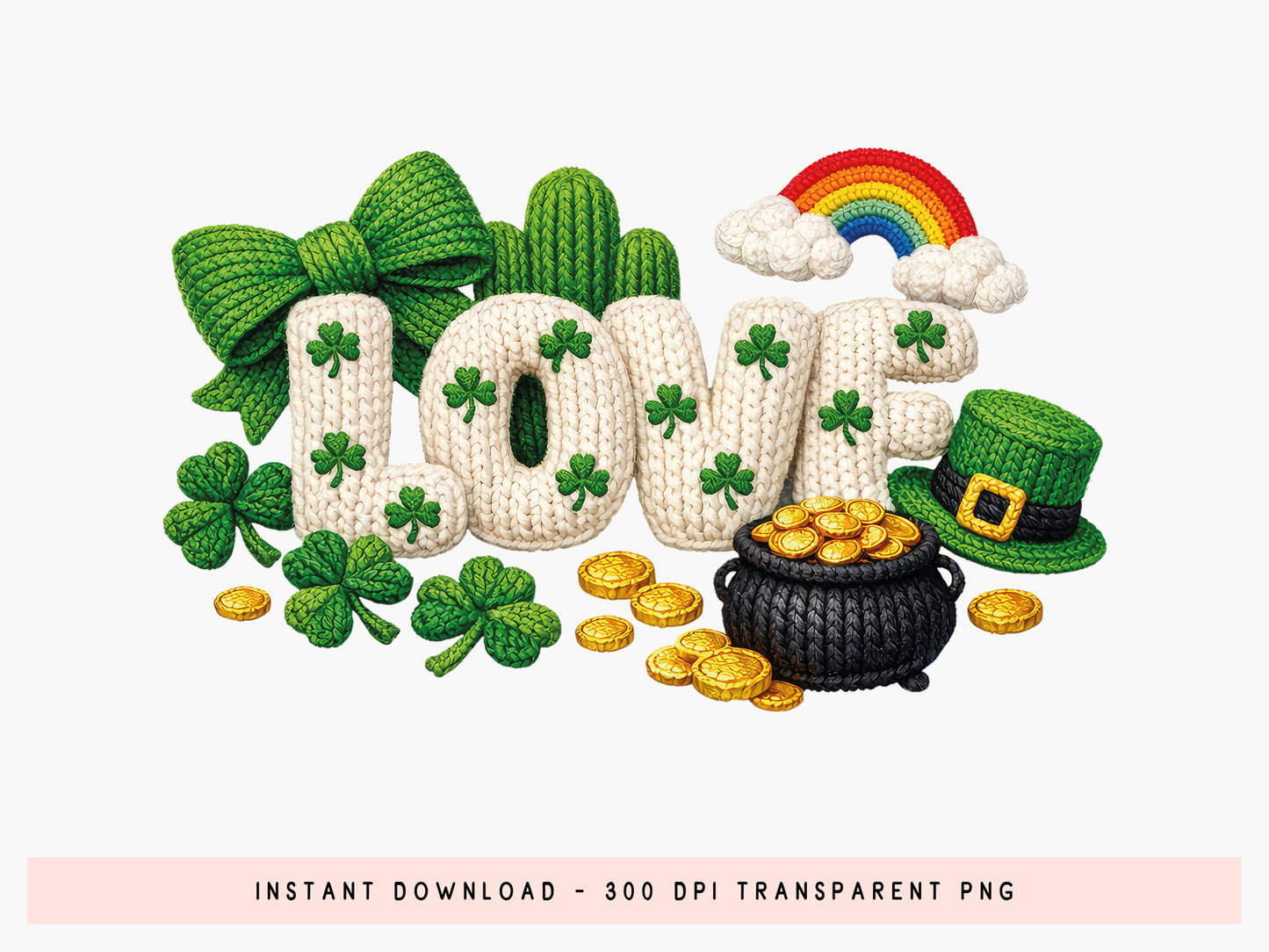 Faux Yarn Love St Patrick's Day Sublimation