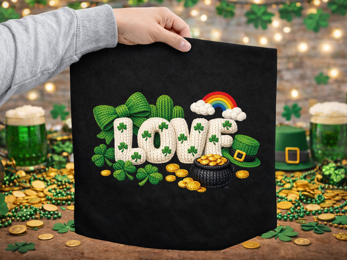 Faux Yarn Love St Patrick's Day Sublimation