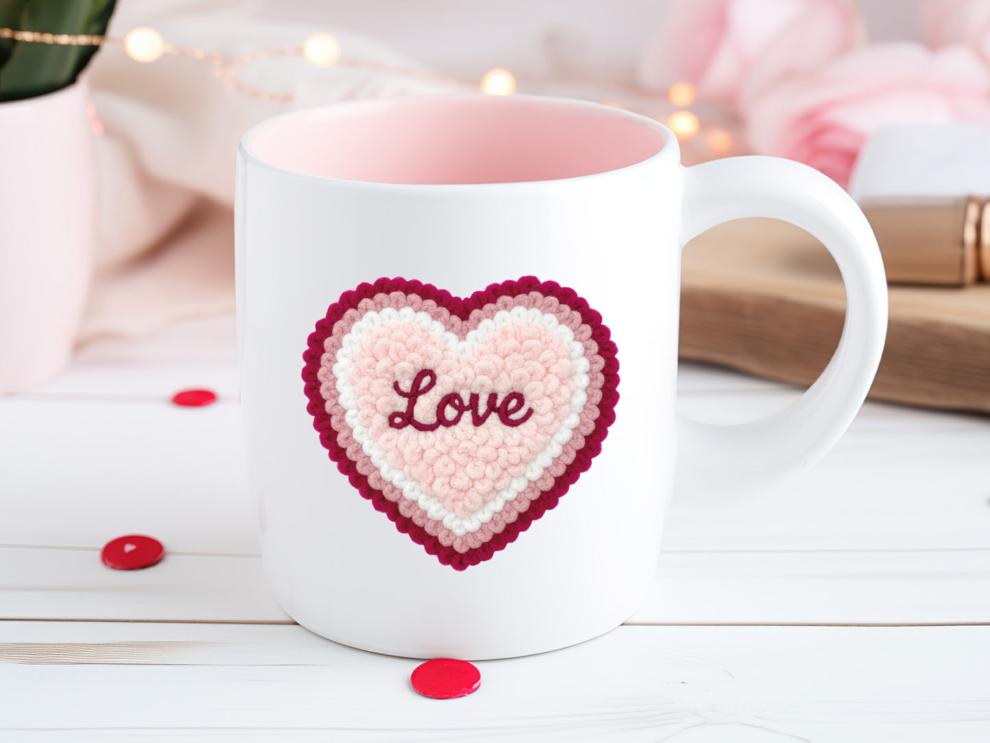 Faux Yarn Love Valentine Sublimation PNG