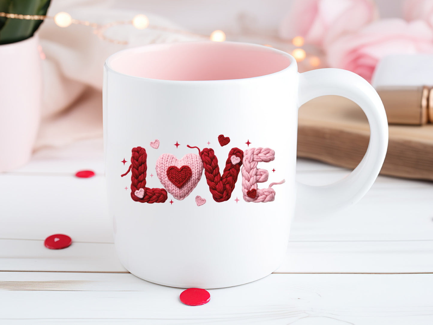 Faux Yarn Love Valentine Sublimation Print