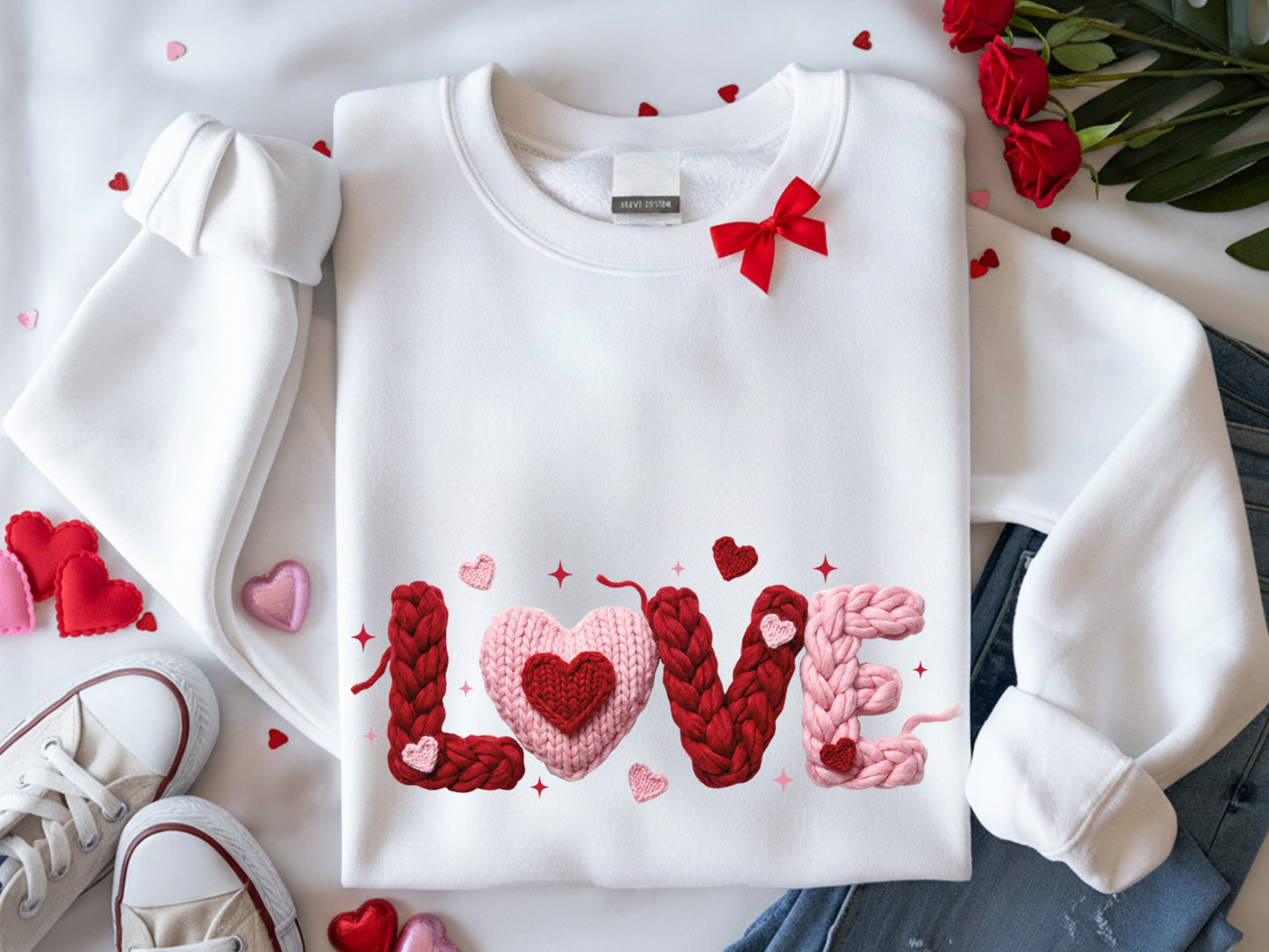 Faux Yarn Love Valentine Sublimation Print