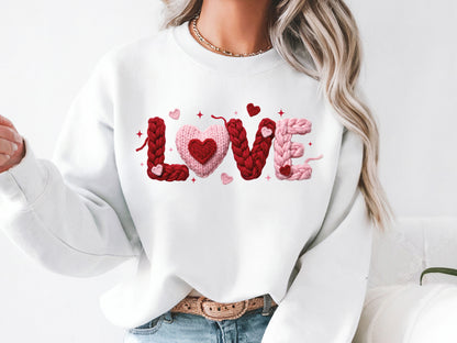 Faux Yarn Love Valentine Sublimation Print
