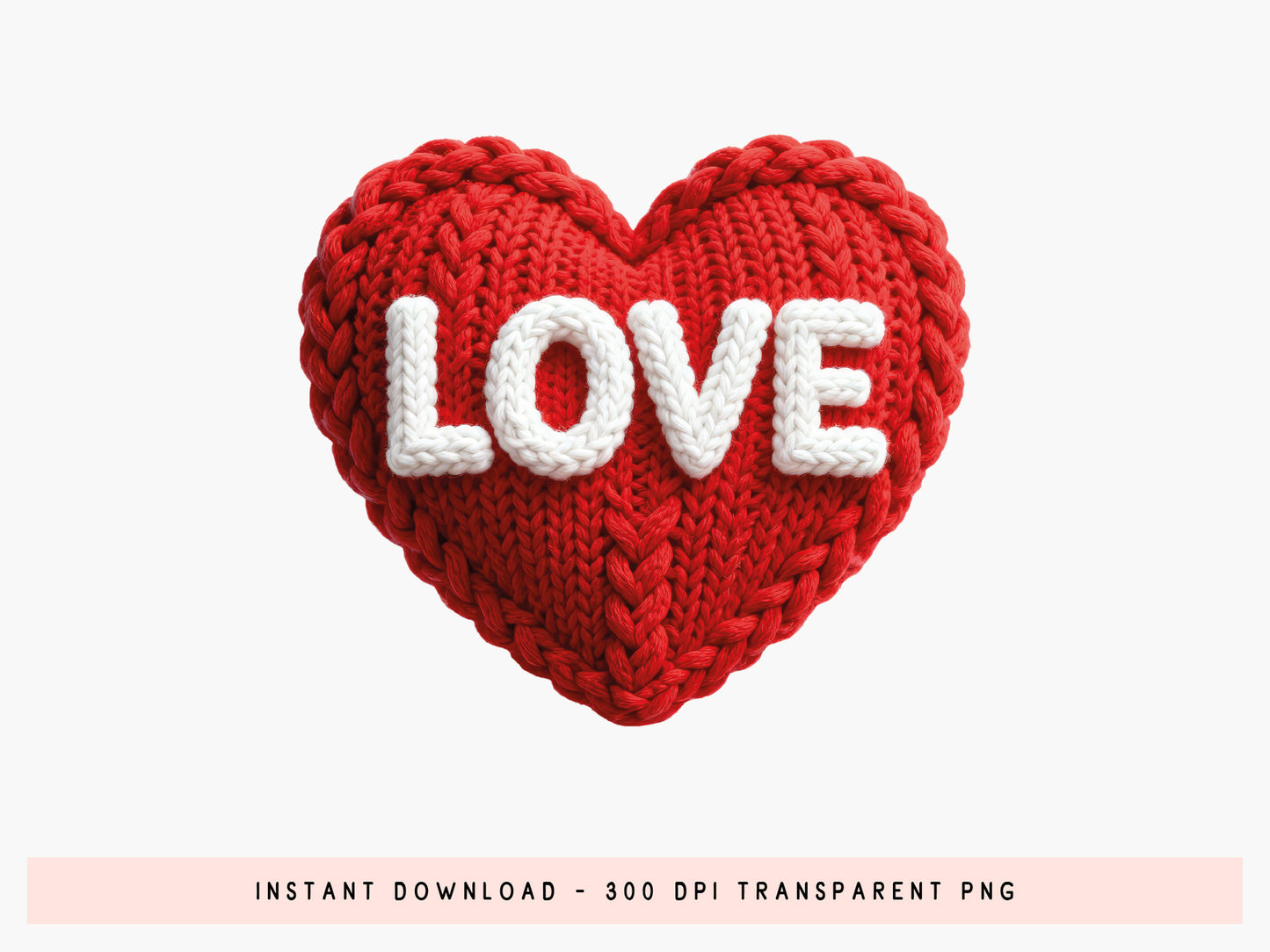 Faux Yarn Love Valentine Sublimation Transfer