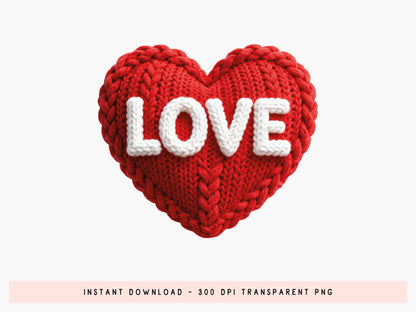 Faux Yarn Love Valentine Sublimation Transfer