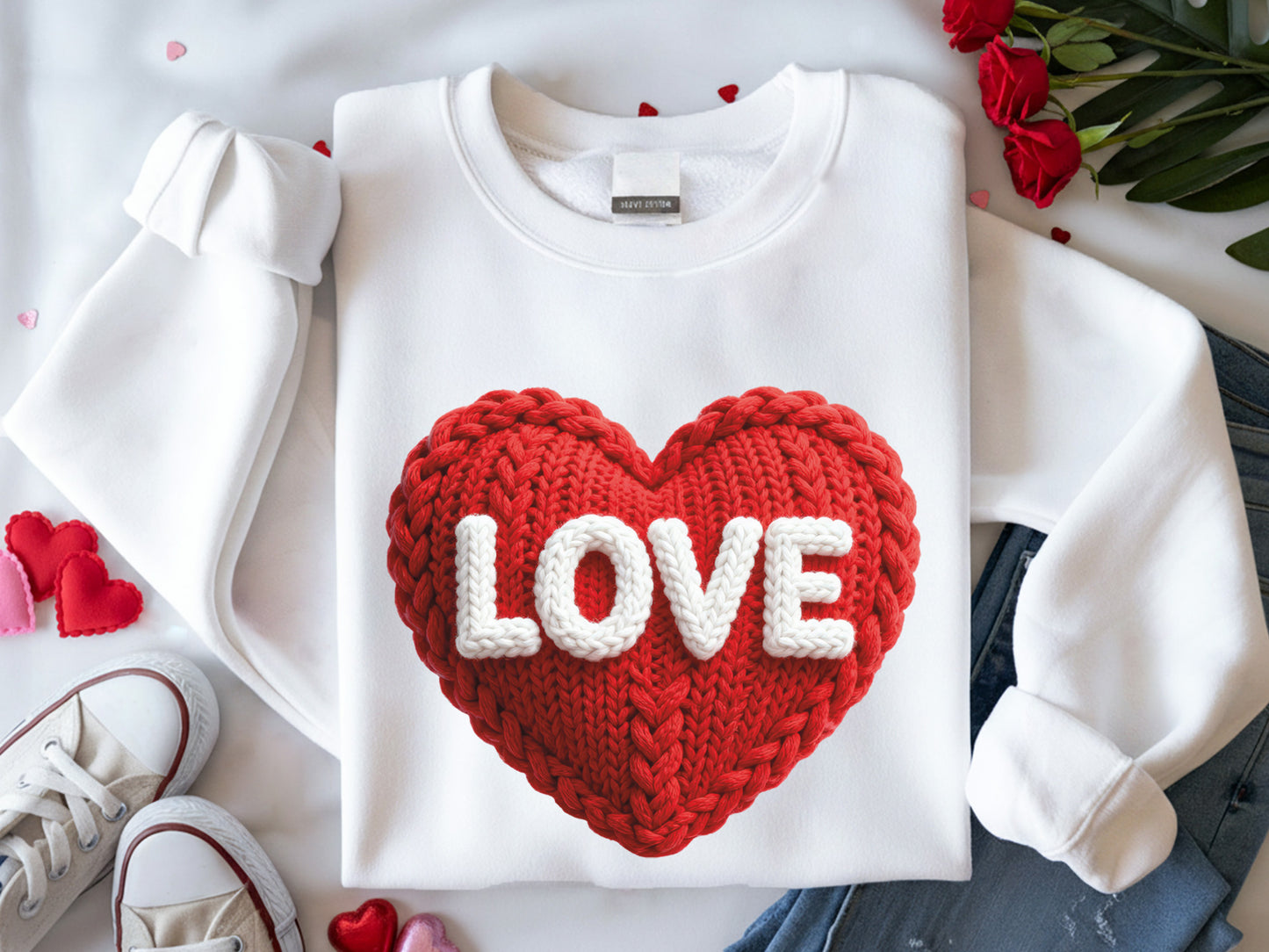 Faux Yarn Love Valentine Sublimation Transfer