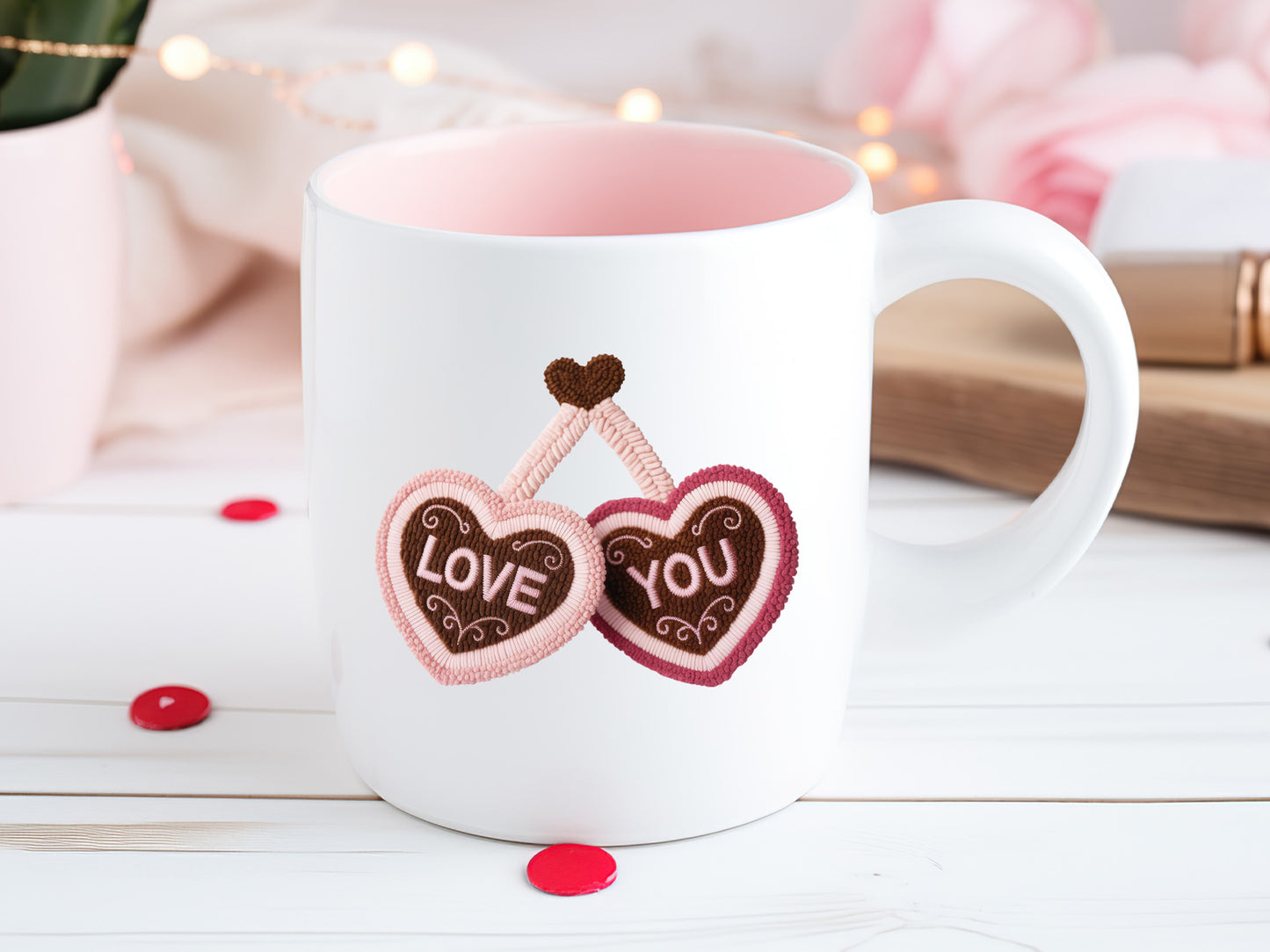 Faux Yarn Love You Valentine PNG Sublimation